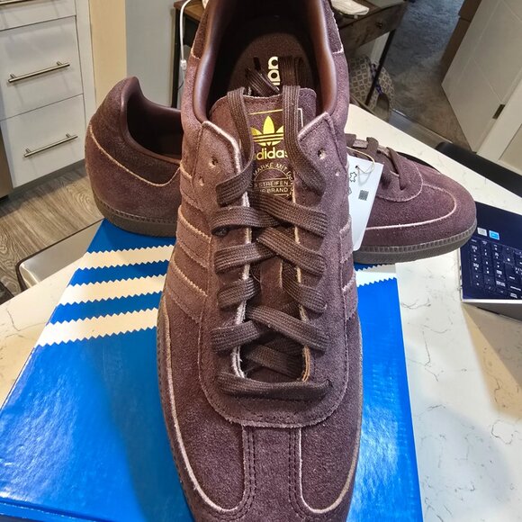 Adidas Originals Mens Samba OG Shadow Brown Chalky Brown Size 12 [JI3211] NEW - Picture 2 of 10